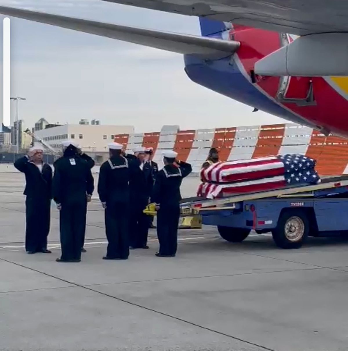 On Dec. 1, a casket bearing the recently identified remains of World War II sailor Daniel Harris arrived here for burial on Dec. 7, the anniversary of Pearl Harbor.  (Courtesy of Shannon McKee)