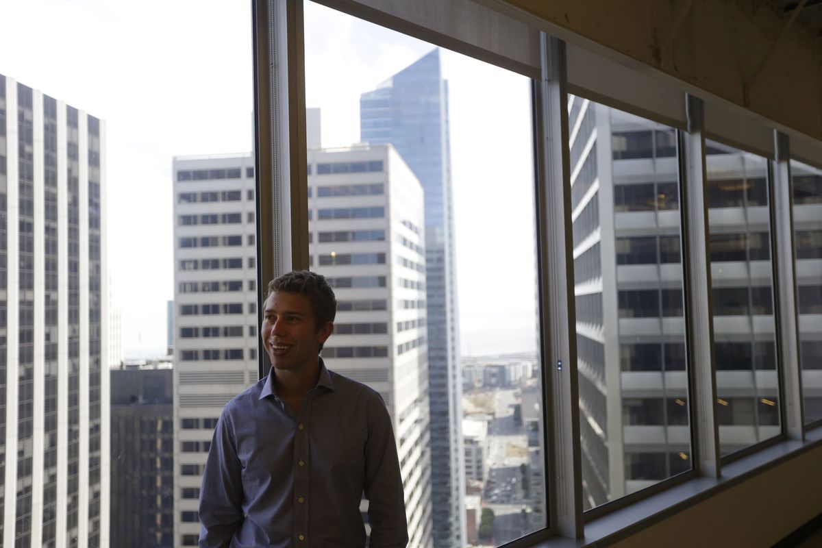 In this photo taken Sept. 21, 2012, Kevin Mahaffey, chief technology officer and co-founder, poses for a portrait at the Lookout Mobile Security headquarters in San Francisco. A woman riding a city bus is punched in the face, then her cell phone is snatched. A man walking near Golden Gate Park is asked for the time, then a gunman demands his phone and wallet. Police say nearly one out of every three robberies in San Francisco this year has involved a cell phone. (Marcio Sanchez / Associated Press)