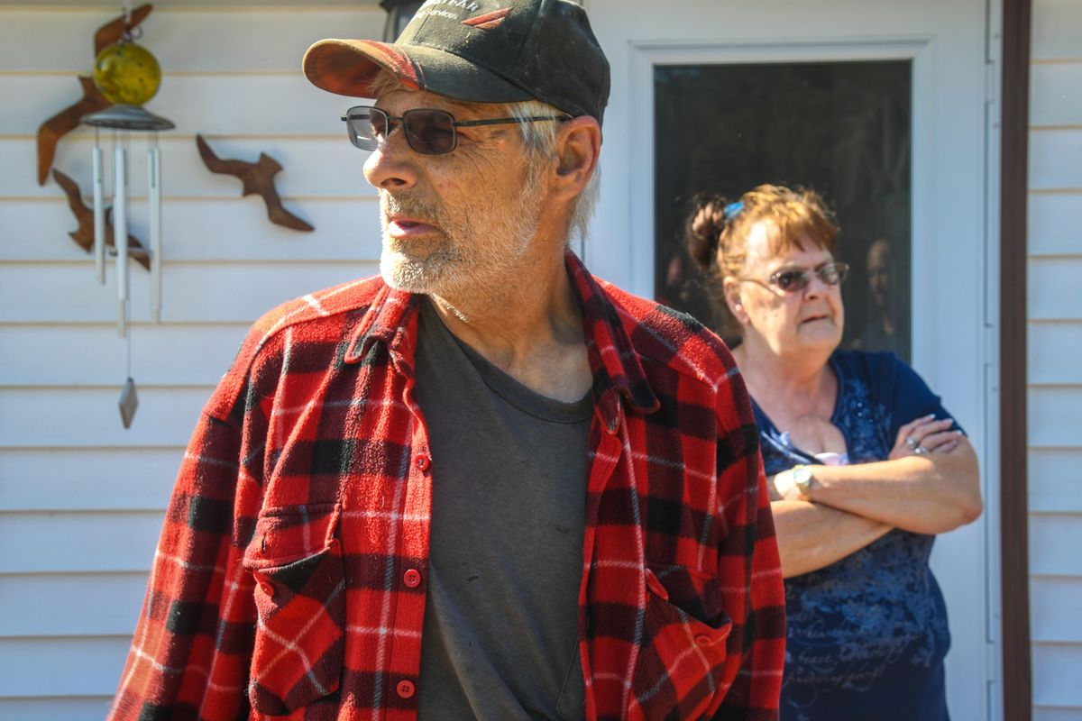 Steve and Kathy Kafka are waiting for the water to come back on, Friday Aug. 16, 2019, in the town of Marshall. They have been cut off from their water supply because the town well