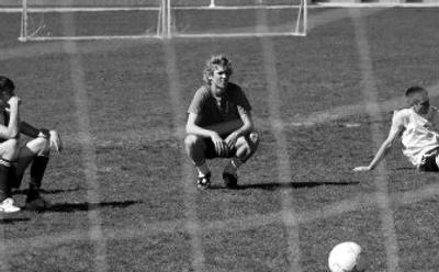 
University High School's Billy McElroy waits to practice his penalty kicks at practice recently. The net is no stranger to the Titan senior, who has helped push his team to a second-place Greater Spokane League soccer finish, scoring eight goals in league.
 (J. BART RAYNIAK / The Spokesman-Review)