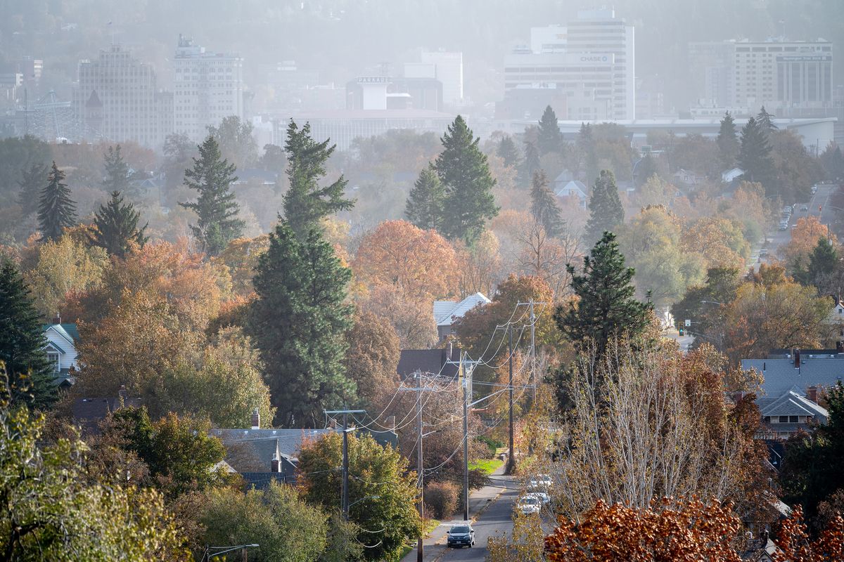A dust storm rolled in Spokane with gusty winds Friday as the National Weather Service issued an advisory for a dust and ash storm expected to cause “hazardous driving conditions.”  (Colin Mulvany/THE SPOKESMAN-REVIEW)