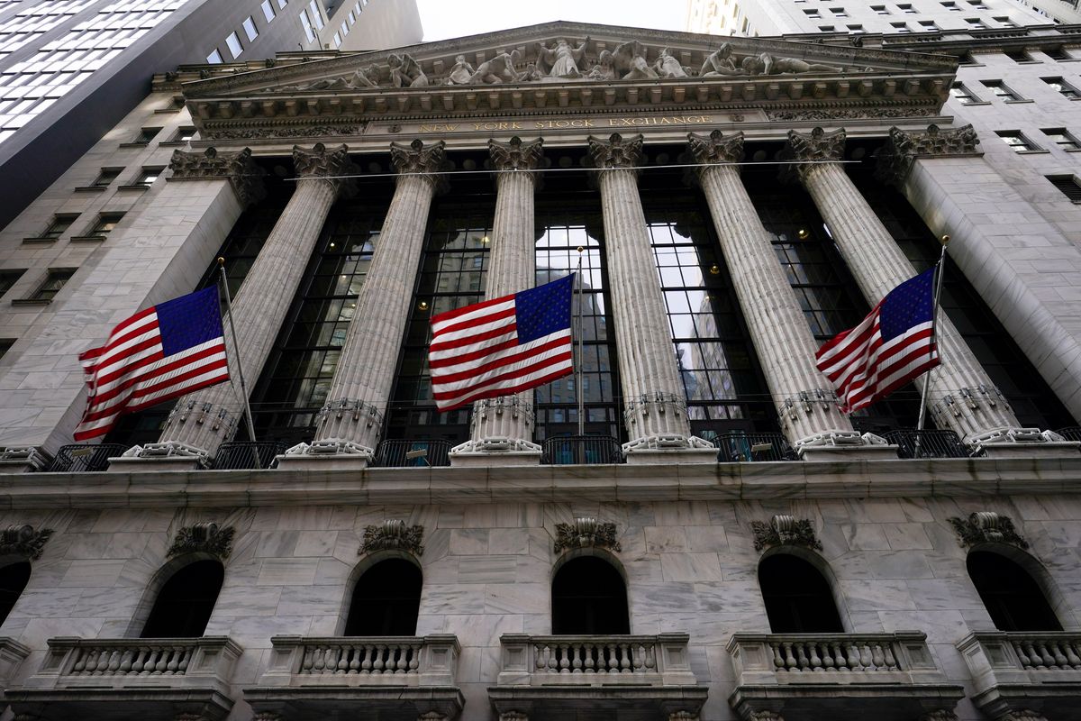 The New York Stock exchange is shown on Jan. 14, 2022. Stocks were rallying on Wall Street Tuesday.  (Associated Press )
