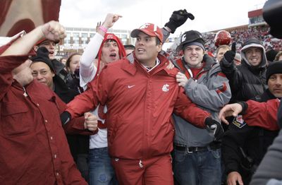 Coach Paul Wulff and the Cougars are coming off an emotional Apple Cup victory.  (Associated Press / The Spokesman-Review)