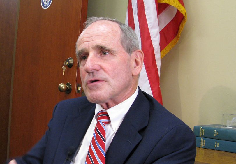 U.S. Sen. Jim Risch discusses his recent trip to the Guantanamo Bay detention facility in Cuba, in Boise on Friday. (Betsy Russell)