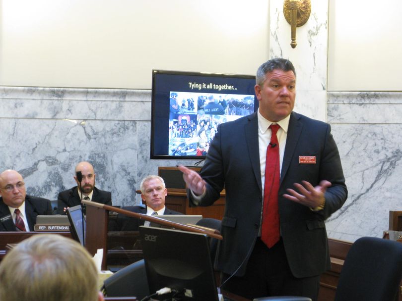 Kevin Kempf, Idaho state prisons chief, addresses the Legislature's joint budget committee on Wednesday (Betsy Z. Russell)