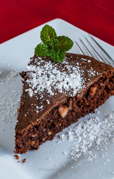 Green Chocolate Olive Oil Cake is a tasty, vegan dessert for one or two. (Valerie McKinley)