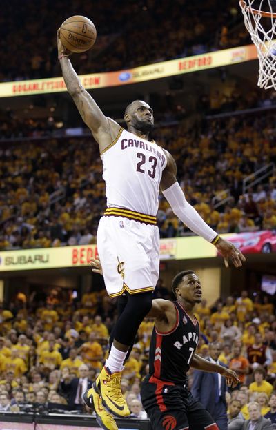 LeBron James made his first nine shot in Cavaliers’ blowout win. (Tony Dejak / Associated Press)