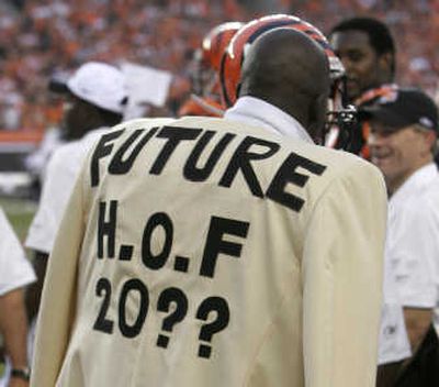 
Cincinnati receiver Chad Johnson showed off his Hall of Fame credentials during a Sept. 10 game against Baltimore. Associated Press
 (Associated Press / The Spokesman-Review)