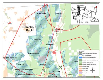 Range of the Smackout Wolf Pack in Washington's Stevens County. (Washington Department of Fish and Wildlife)