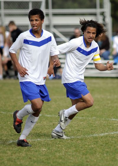Brothers, Zack, left, and Nick Hamer were a formidable force for Mead Panthers soccer team. (Colin Mulvany)