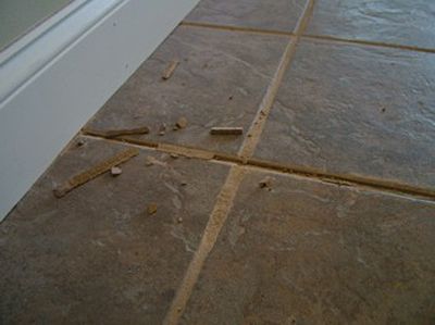 This floor grout was repaired once but failed. The joint needs to be clean and dust free before the next repair is done.  Tribune Media Services (Tim Carter Tribune Media Services / The Spokesman-Review)