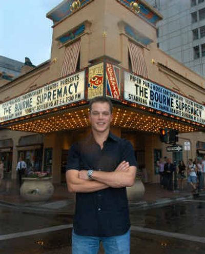 
Matt Damon stands in front of the Egyptian Theatre last weekend in Boise before a benefit screening of his latest  
