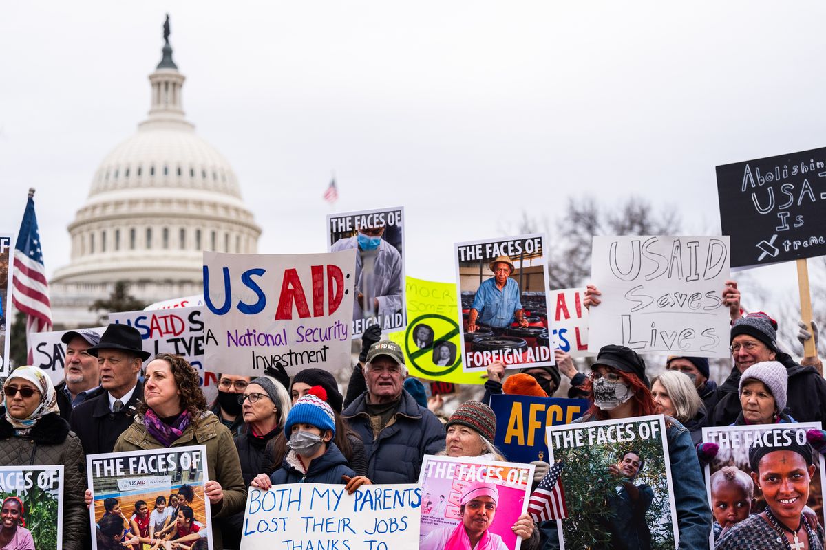 People protest the Trump administration