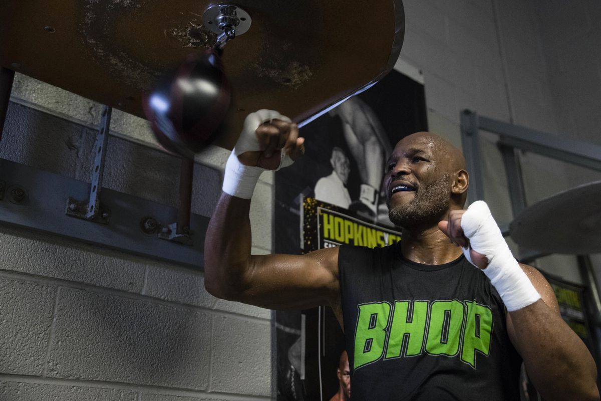 Bernard Hopkins trains during a media workout in Philadelphia, Monday, Dec. 5, 2016. Hopkins is scheduled to fight Joe Smith Jr., in a light heavyweight boxing match on Dec. 17 at the Forum, in Inglewood, Calif. (Matt Rourke / Associated Press)