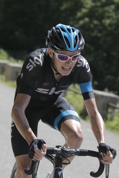 Chris Froome of Britain won the eighth stage to claim the overall leader’s yellow jersey. (Associated Press)