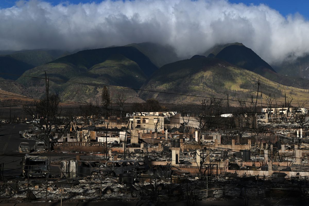 Fire damage in Lahaina on Aug. 13. MUST CREDIT: Washington Post photo by Matt McClain (Matt McClain/The Washington Post)