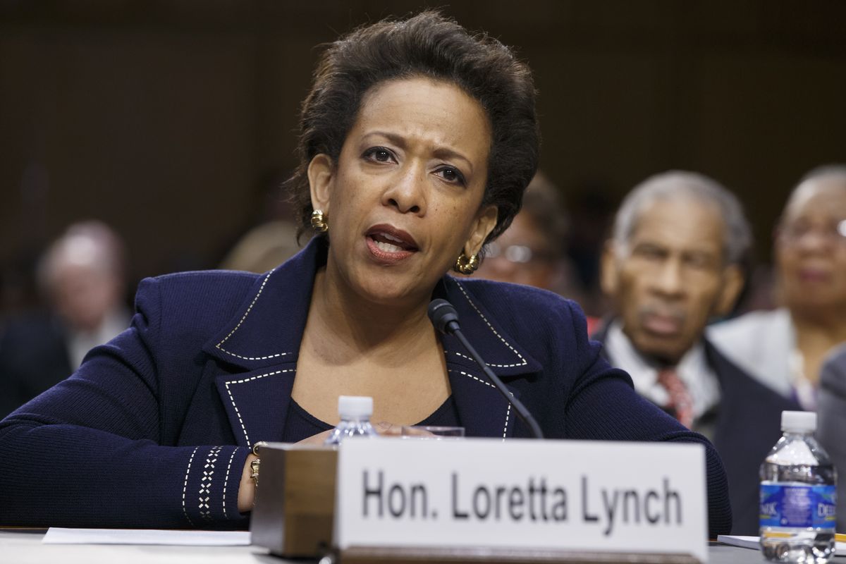 In this Jan. 28 photo, Attorney General nominee Loretta Lynch testifies on Capitol Hill in Washington. (Associated Press)