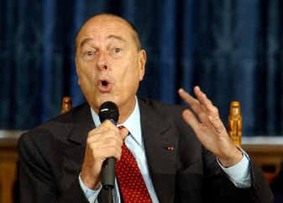 
French President Jacques Chirac speaks to Oxford University students Friday in Oxford, England. 
 (Associated Press / The Spokesman-Review)