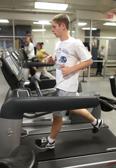 Sam Silverman, 16, of Westborough, Mass., works out at the YMCA  in Westborough on Wednesday. Silverman is co-captain of his high school football team and a vegetarian.  (Associated Press / The Spokesman-Review)