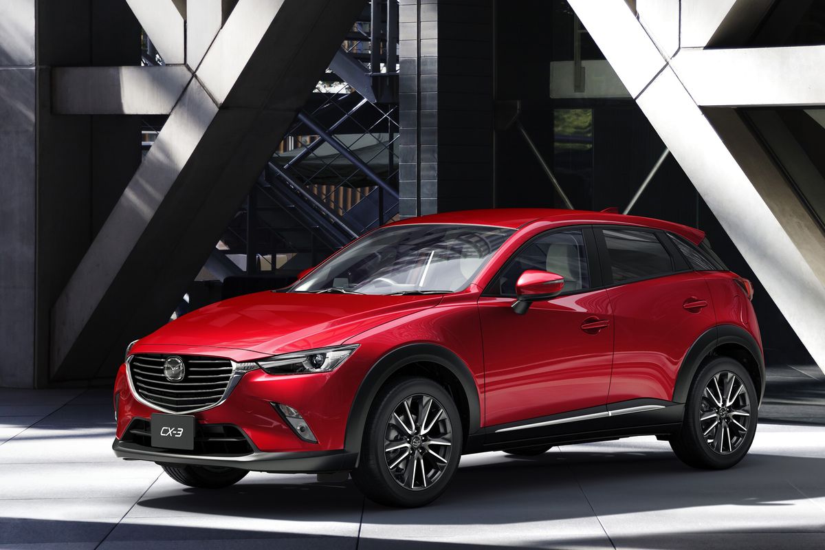 The CX-3 ($20,840, including destination) is a driver’s car. Its engaging dynamics and outstanding efficiency push the limits of the subcompact crossover class.  (Mazda)