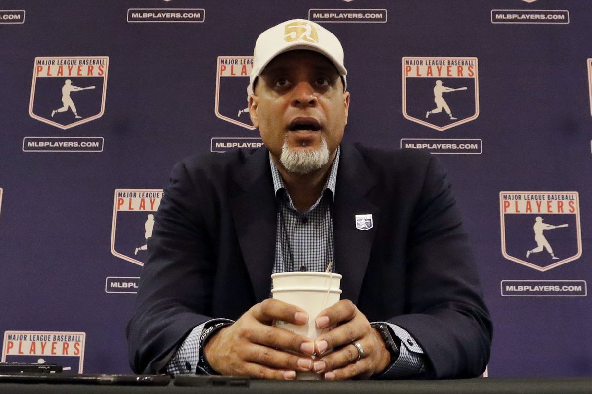 FIEL - In this Feb. 19, 2017, file photo, Tony Clark, executive director of the Major League Players Association, answers questions at a news conference in Phoenix. Major League Baseball rejected the players