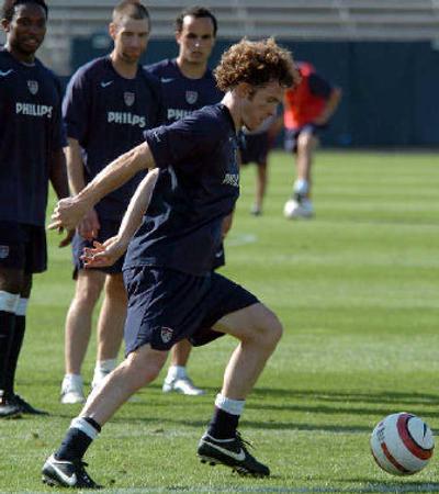 
John O'Brien gets in a practice with the U.S. men's soccer team on Tuesday.
 (Associated Press / The Spokesman-Review)