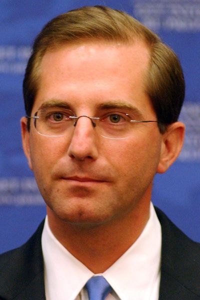 Alex Azar II, then deputy secretary of the federal Department of Health and Human Services, speaks to reporters Friday in Tacoma. (RICHARD ROESLER / SR)