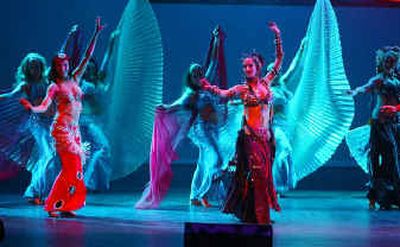 
The Bellydance Superstars and the Desert Roses perform a cross-section of tribal, Egyptian and cabaret styles. The troupe hopes to build its show into an attraction that will rival Riverdance in popularity. 
 (Photo courtesy  of John Shearer / The Spokesman-Review)