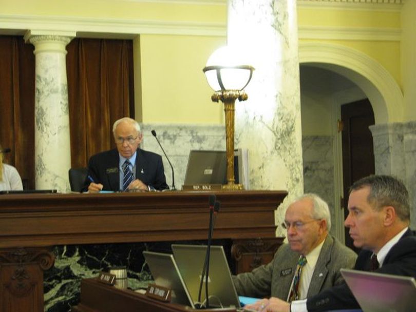 Rep. Darrell Bolz, R-Caldwell, left, proposes a budget for the state's Department of Correction on Monday that includes a 5.3 percent increase in state funding and 4.1 percent overall, unlike other state agency budgets that are seeing large cuts. Bolz said, 