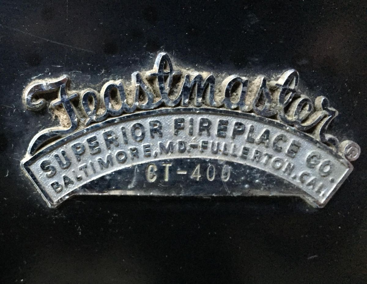 The nameplate on Doug Clark’s Feastmaster 400 grill. (Doug Clark / The Spokesman-Review)