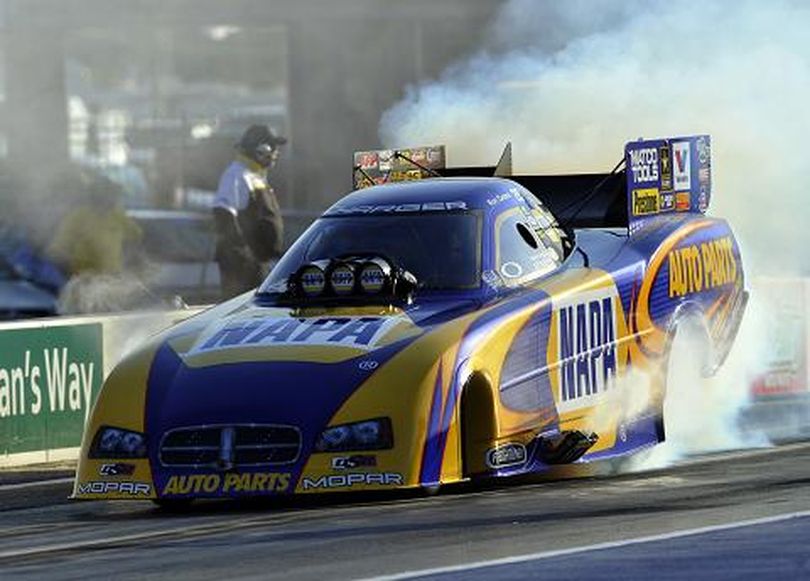 Ron Capps is the top qualifying Funny Car after round one as the NHRA invades Charlotte, North Carolina for this weekend's four-wide racing at zMAX Dragway. (Photo Credit: NHRA Media Relations)