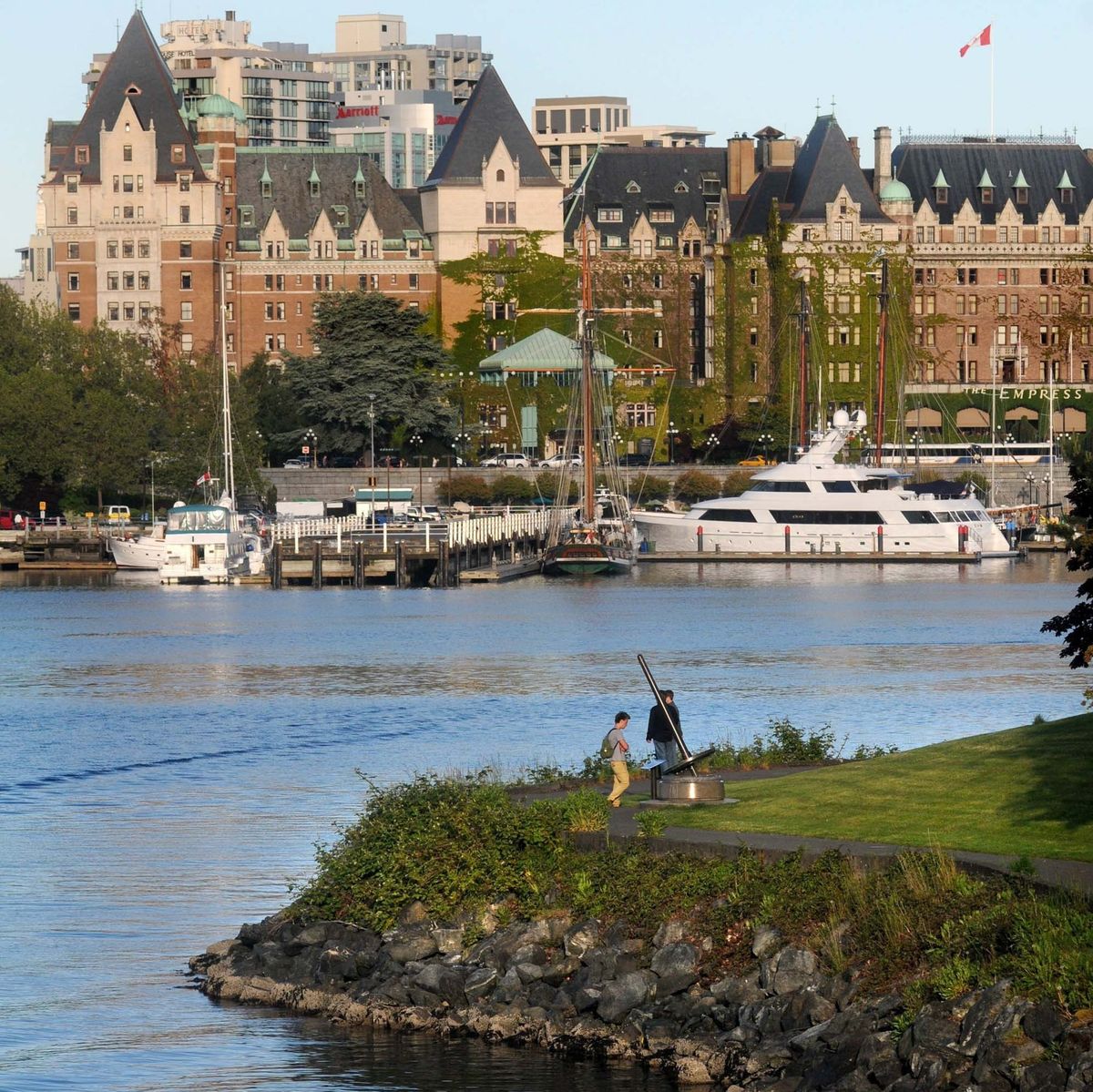 The Fairmont Empress Hotel takes the commanding position in Victoria’s Inner Harbour.