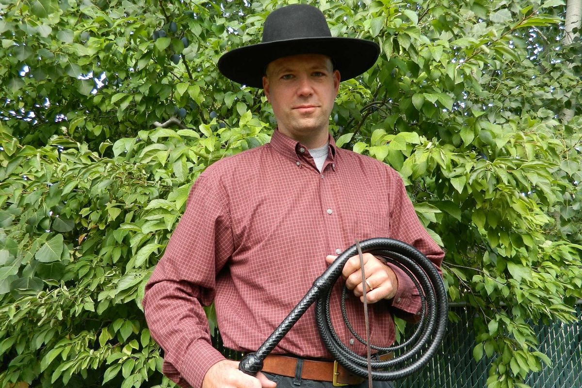Joe Strain’s whips have been used in the Indiana Jones stunt show at Walt Disney World and in movies such as “The Legend of Zorro” and “Shanghai Noon.” (Courtesy photo)