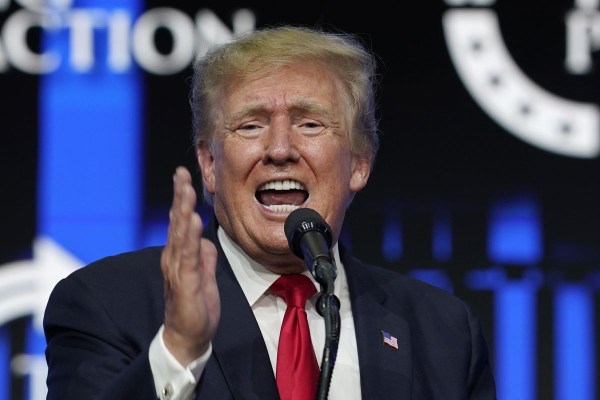 FILE - In this July 24, 2021, file photo former President Donald Trump speaks on a variety of topics to supporters at a Turning Point Action gathering in Phoenix. The midsummer race for Ohio