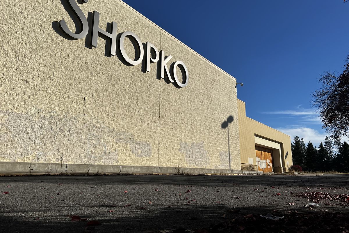 The vacant Shopko building on Spokane’s South Hill is shown at 4515 S. Regal St. Developers have applied for building permits to build a Home Depot at that location.  (Tod Stephens / The Spokesman-Review)