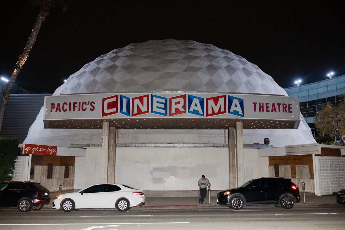 The Cinerama Dome at ArcLight Hollywood in Los Angeles is a longtime favorite of cinephiles that has been shuttered since the pandemic.  (ALEX WELSH)