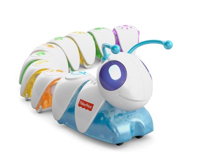 This photo provided by Mattel shows Fisher-Price’s Think & Learn Code-a-Pillar, which introduces basic coding concepts by letting preschoolers assemble segments that each tells the caterpillar to do something different, such as “turn left” or “play sound.” (AP)