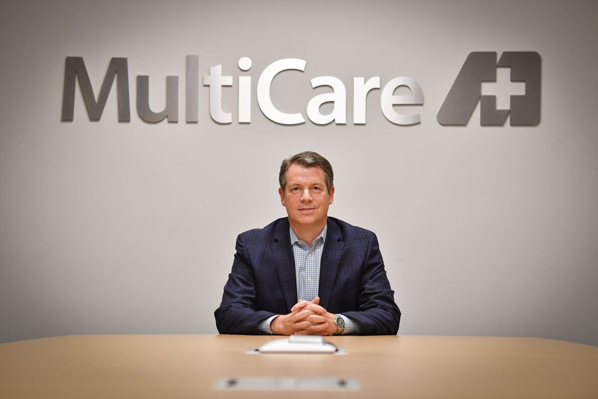 Alex Jackson, MultiCare’s new chief executive in the Inland Northwest, poses for a photo on Monday in Spokane.  (Tyler Tjomsland/The Spokesman-Review)