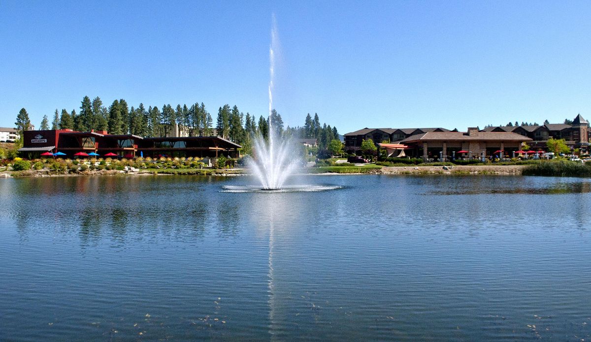 The fountain at The Village at Riverstone in Coeur d