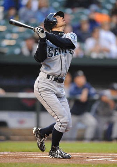 
Seattle's Ichiro Suzuki pops out in the first to start a 0-for-4 night. Associated Press
 (Associated Press / The Spokesman-Review)