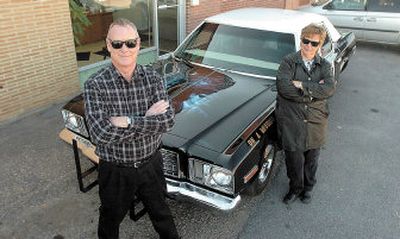 
Wayne and Linda Barlow pose next to their Bluesmobile in Pocatello, Idaho. The Barlows purchased the car, driven in the movie 
