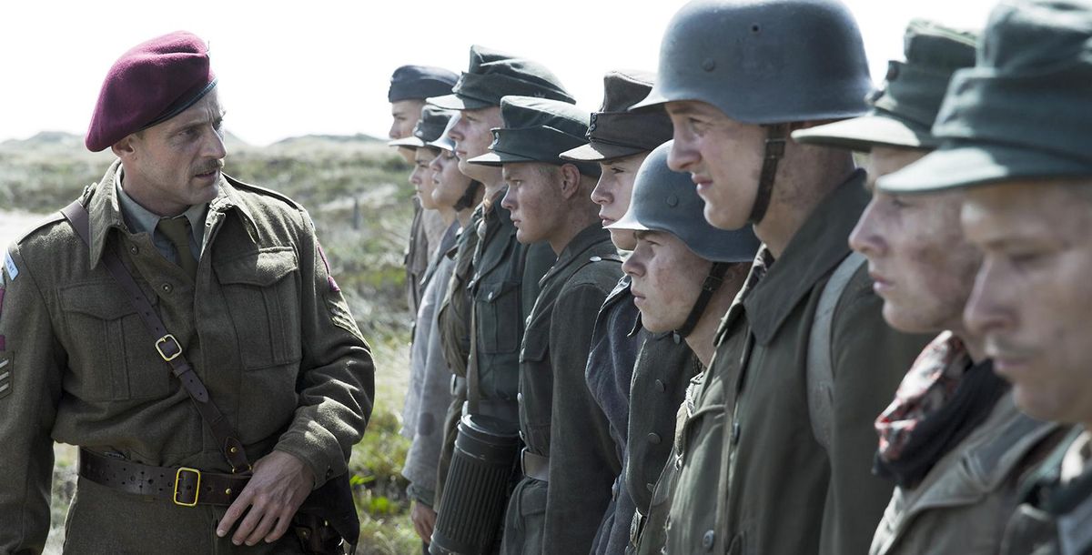 Roland Moller portrays Sgt. Carl Rasmussen, who is in charge of young Germans digging mines out of the Danish coastland with their bare hands. (Christian Geisnaes / Sony Pictures Classics)