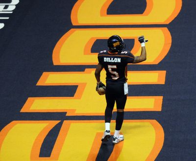 The Spokesman-Review Charles Dillon has scored 12 touchdowns and leads the Shock with 15 yards per reception. (Dan Pelle / The Spokesman-Review)
