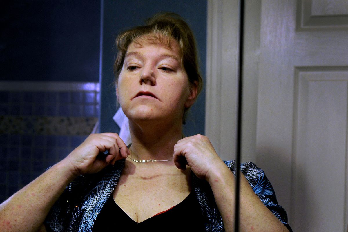 “You have to roll with the punches,” says Hayden Lake, Idaho, resident Stacey Sprock as she prepares for a job interview on Oct. 29, 2012. Sprock has been raising her four special needs children on her own since she and her husband separated in 2008.
