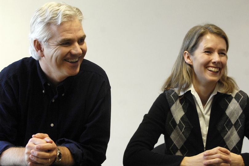 In this photograph taken Friday, Dec. 11, 2009 Keith Allred is seen with his wife Christine answering questions during an interview with the Associate Press in Boise, Idaho. Allred, a Harvard professor and activist is running for Idaho governor as a Democrat. (Charlie Litchfield / Fr164915ap)