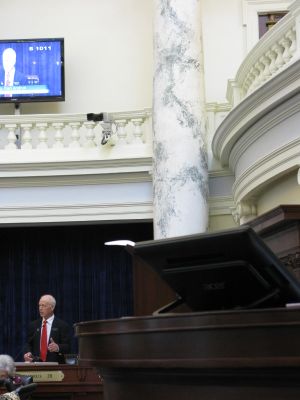 Rep. Ken Andrus opens debate on SB 1011 in the Idaho House on Thursday (Betsy Russell)