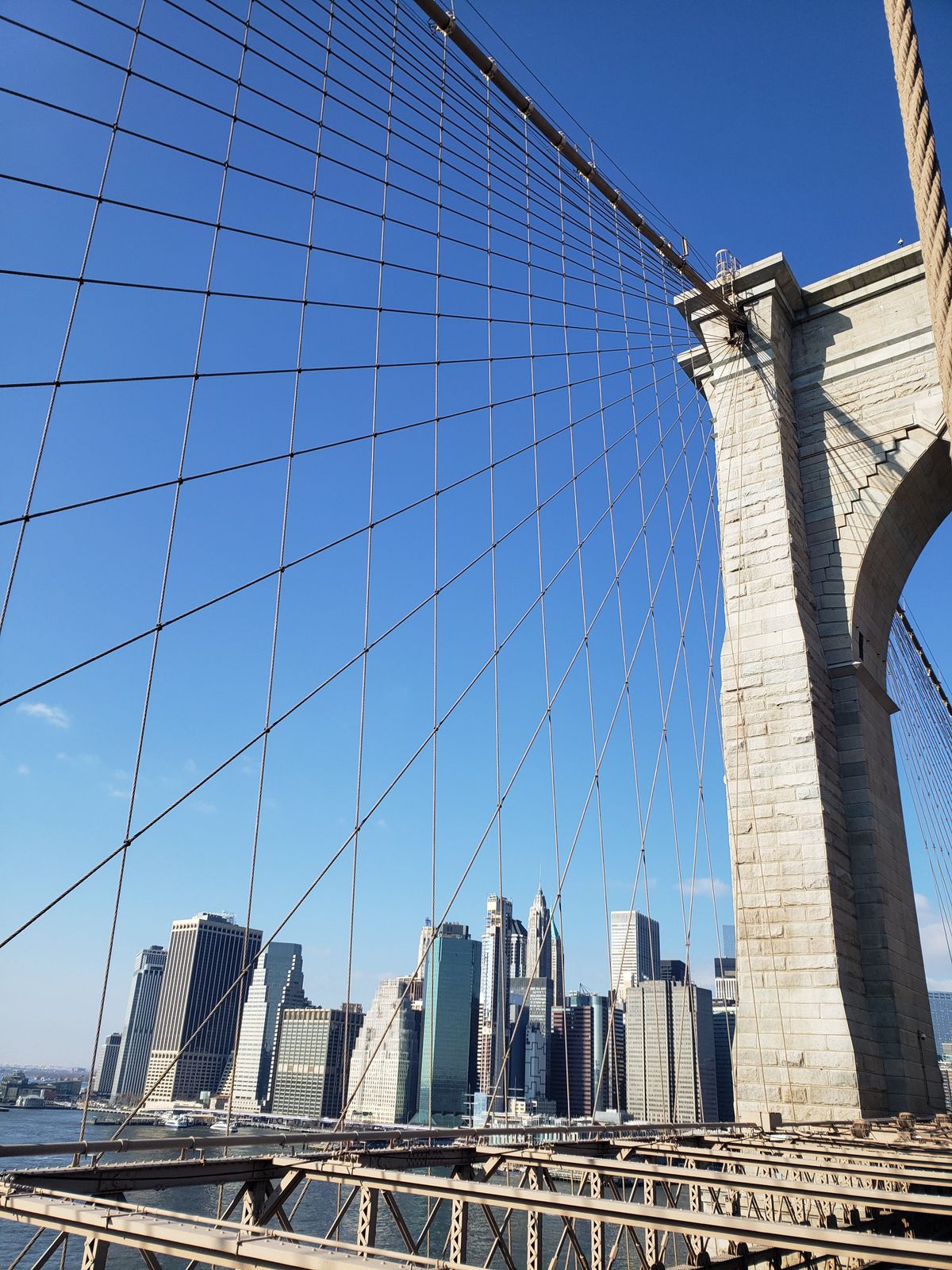 The Brooklyn Bridge provides gorgeous views of the city skyline, the Statue of Liberty, the Manhattan and Williamsburg bridges and the East River. (Azaria Podplesky/For The Spokesman-Review)