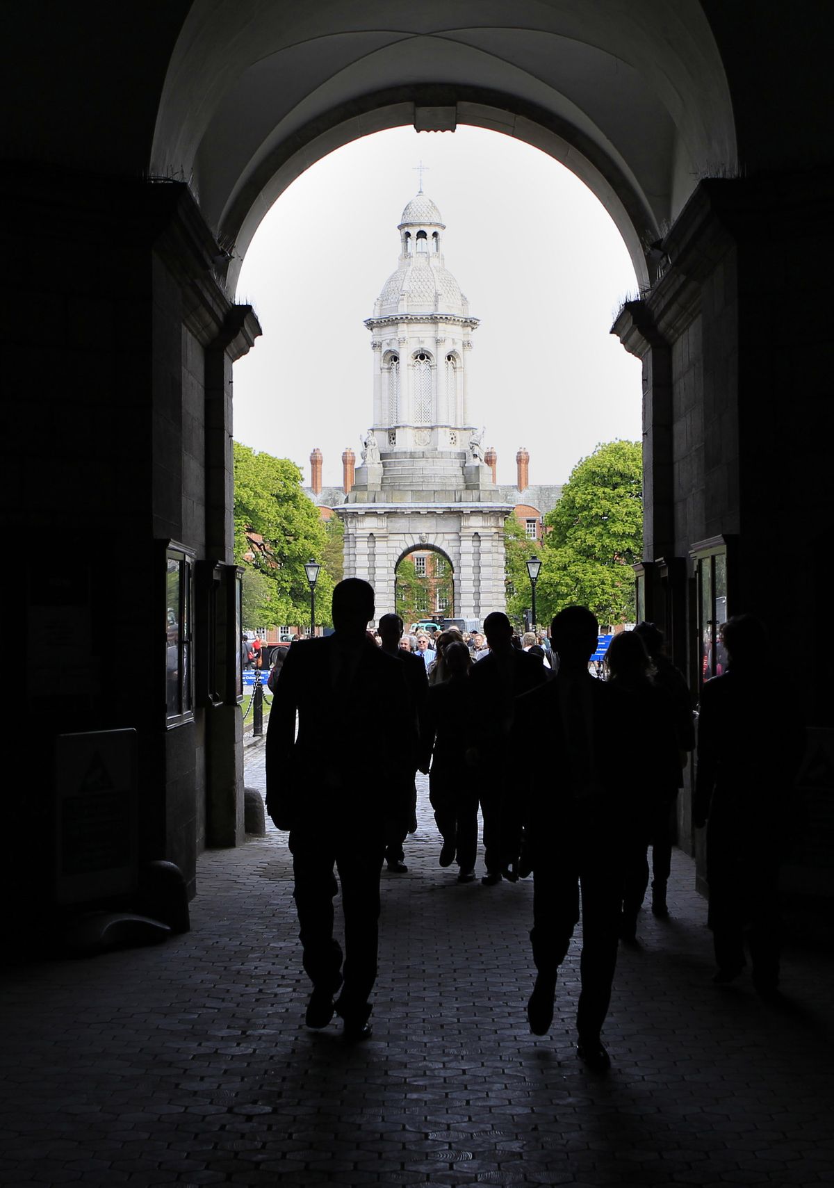 Tourists visit Trinity College in central Dublin, Ireland. (Associated Press)