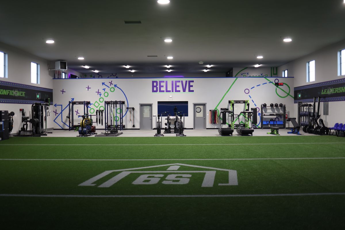 Squad9, 762 N. Creative Way, offers an indoor turf area, exercise equipment and rooms where coaches or others can host classes or events. It is hosting a grand opening Friday in State Line.  (Courtesy of Katie Libby )