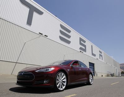 The Tesla Model S electric sedan is Consumer Reports’ top pick in its survey. (Associated Press)